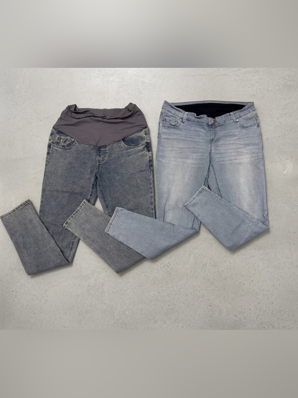 Women’s Maternity 2 Jeans – Grey Wash / blue Stretch Denim